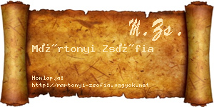 Mártonyi Zsófia névjegykártya